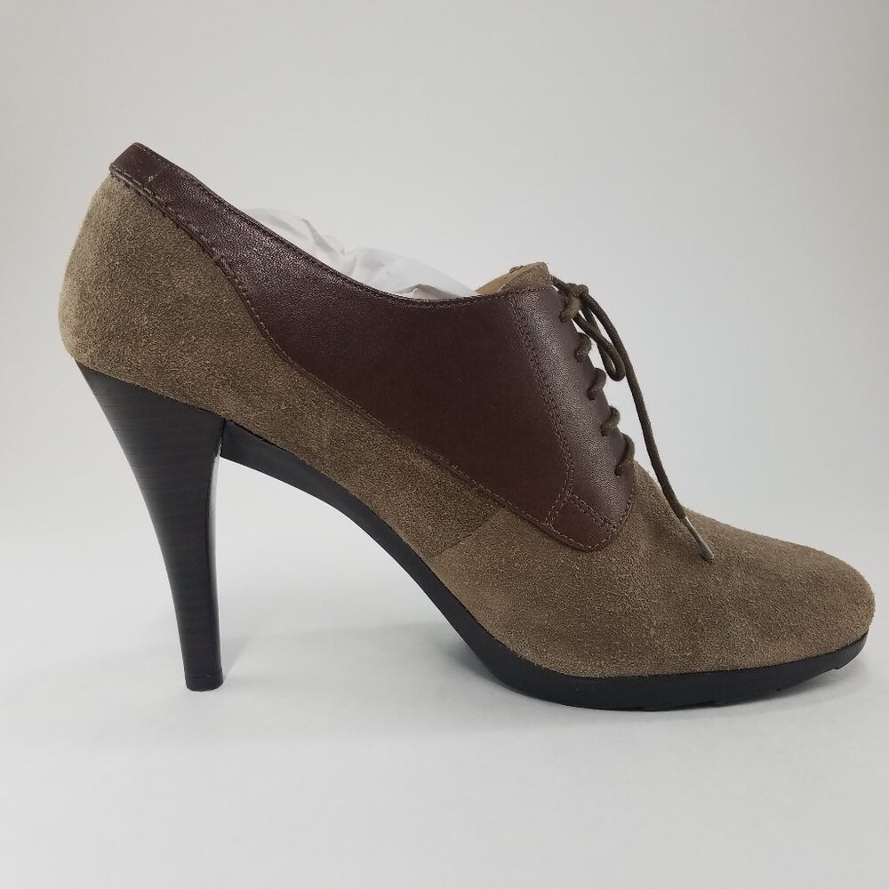 Nine West Candyce Leather Suede Ankle Booties Heel - Women's 10M